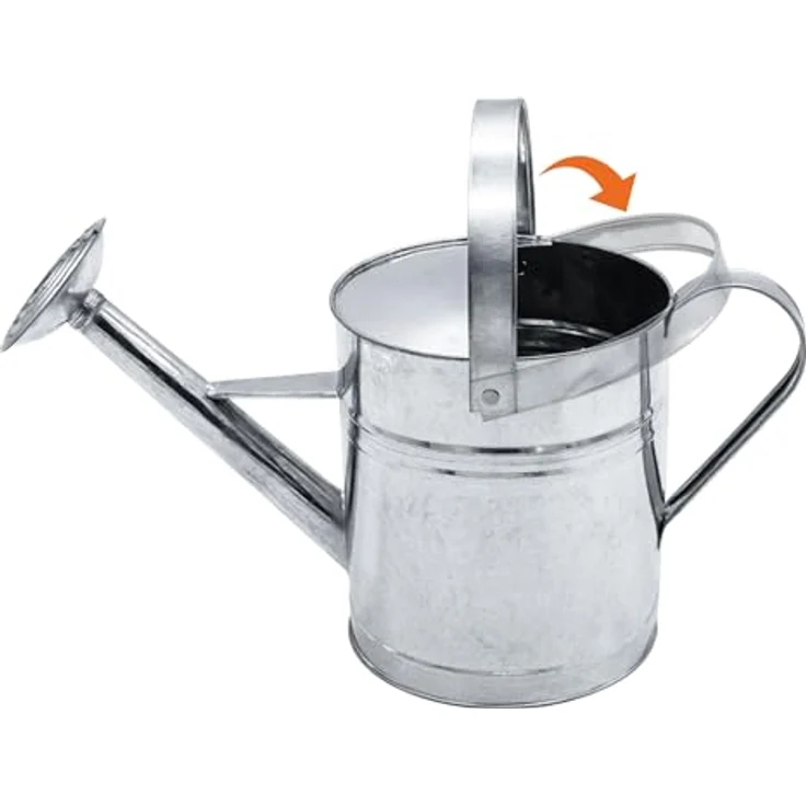 Spetebo Zink Gießkanne 5 Liter, Metall Blumengießkanne mit abnehmbarem Brausekopf für Innen und Außen – Bild 4