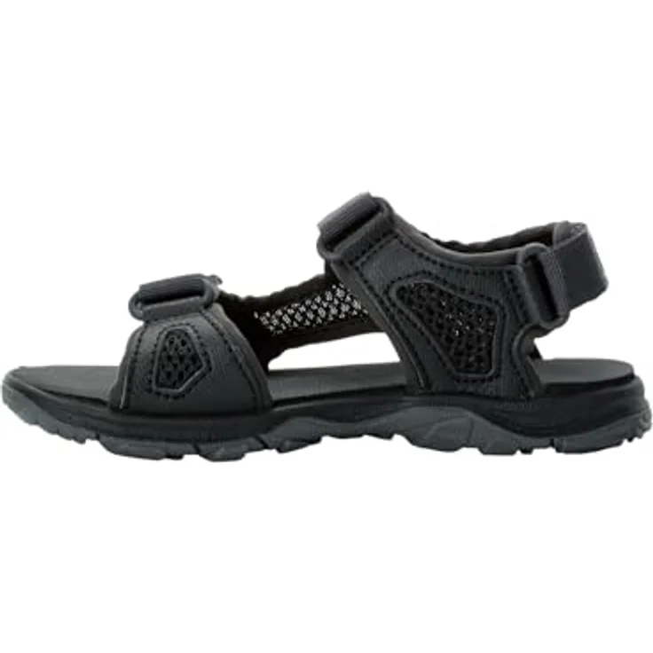 Jack Wolfskin Taraco Beach Sandal K, Sicherheitssandalen für Mädchen mit EVA-Dämpfung und atmungsaktivem Mesh, Schwarz, (40)