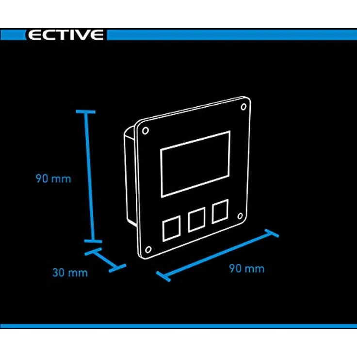 ECTIVE SM 1 Solar Monitor für ECTIVE MPPT Solarladeregler, Überwachung von Ladestrom, Batteriespannung und Solarleistung, 5,00 Meter Kabellänge – Bild 3
