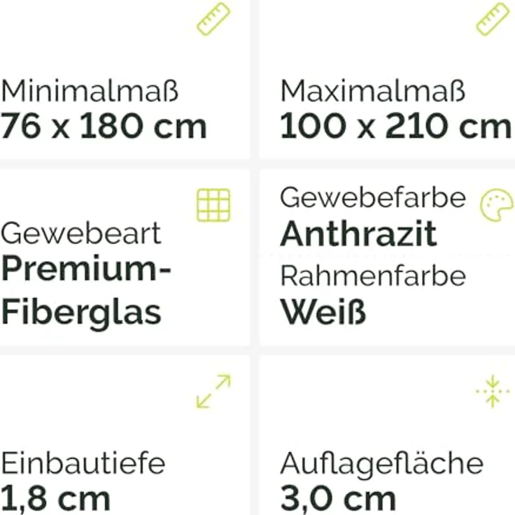 Nematek Insektenschutz Tür Teleskoprahmen - schmale Fliegengitter Tür mit Rahmen - 100 x 210 cm, weiß, ohne Zusägen – Bild 2