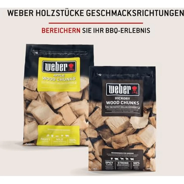 Weber 17616 Wood Chunks Apfelholz, 1,5 kg, dezentes, sáes Aroma, R„uchern, Grillen – Bild 3