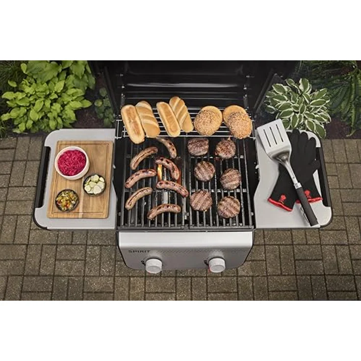 Weber Gasgrill Spirit E-210, 2 Brenner, 52 x 44 cm Grillfläche, 7,8 kW, Edelstahl, porzellanemailliertes Grillrost – Bild 4