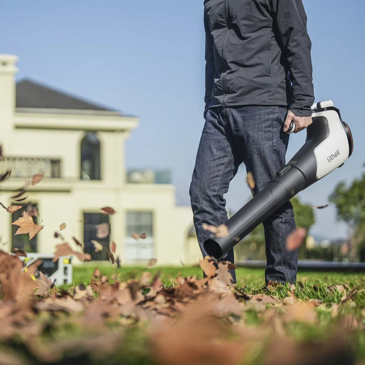 Litheli Akku-Laubbläser U20 MONO, kabelloser Laubbläser mit 180 km/h Blasgeschwindigkeit, ergonomischem Design, ohne Akku