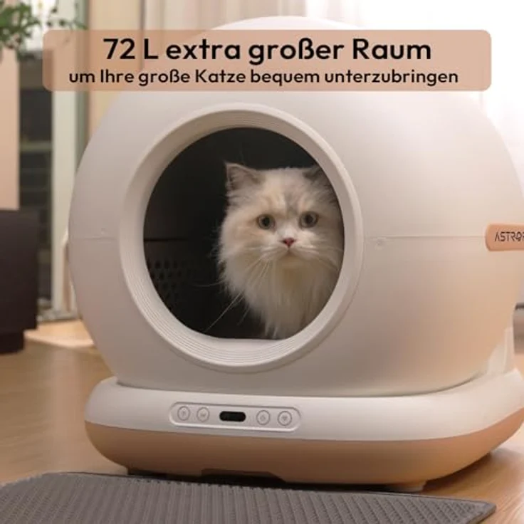 AstroPet 72L Katzenklo, Selbstreinigende Katzentoilette mit Matte, APP-Steuerung, UV-Sterilisation, Mehrfacher Sicherheitsschutz, Geeignet für mehrere Katzen – Bild 2