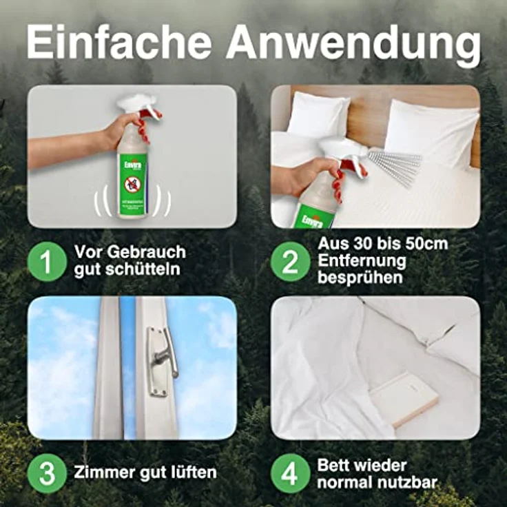 Envira Bettwanzen-Spray - Anti-Bettwanzen-Mittel Mit Langzeitwirkung - Geruchlos & Auf Wasserbasis - 2x 2 Liter + 2L Drucksprüher – Bild 5