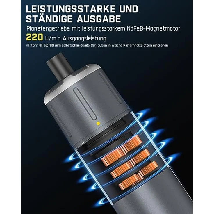 Fanttik S1 Pro 3.7V Magnetische Electric Screwdriver Set, Leistungsstark mit 16 Bits und 3 Drehmomentstufen bis zu 6 Nm, 2000-mAh-Akku, Ideal für Möbel/Computerreparatur – Bild 5