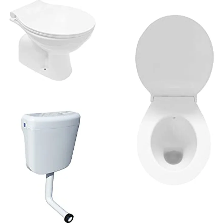 Belvit Tiefspül-WC BV-SW4001-T+BV-D0400+BV-AP1001, Stehend, Abgang senkrecht, Weiß, Taharet/Bidet Funktion, Softclose-Deckel – Bild 2