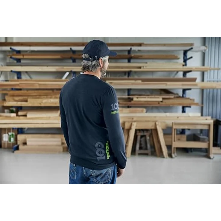 Festool 578389 Longsleeve Arbeitshemd, Größe L, Dunkelblau mit grünen Details, aus nachhaltigen Materialien – Bild 3