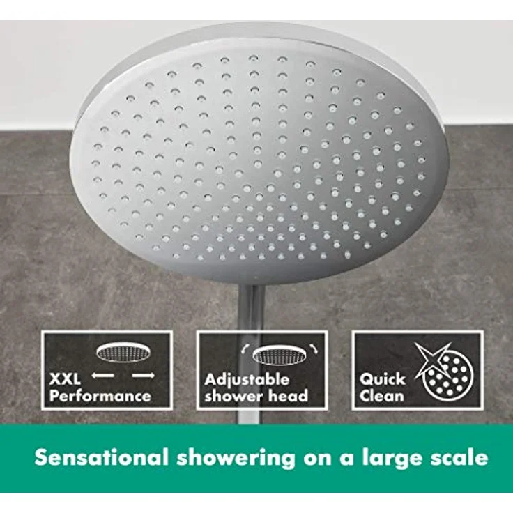 hansgrohe Duschsystem Crometta S 240, Duschset mit Thermostat, Duschkopf, Duschschlauch, Brausestange, Regendusche mit 1 Strahlart, Chrom – Bild 3