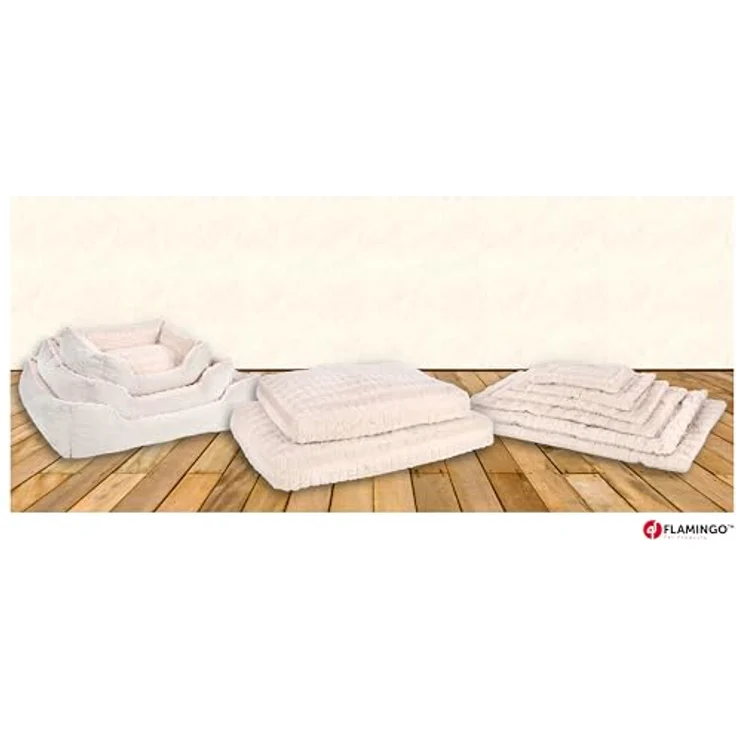 Flamingo Verona Kissen, rechteckig, beige, 80 x 60 cm, waschbar, Antislip, stilvolles Design, perfekte Ergänzung zum Hundebett – Bild 5