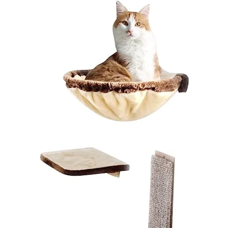 SILVIO DESIGN, Katzen-Kletterwand 4-teilig beige-braun, 21877.000 – Bild 1