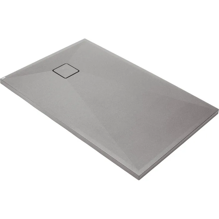 Deante Duschwanne Granit-Optik, 100x80 cm, metallic Grau, 3.6 cm Höhe