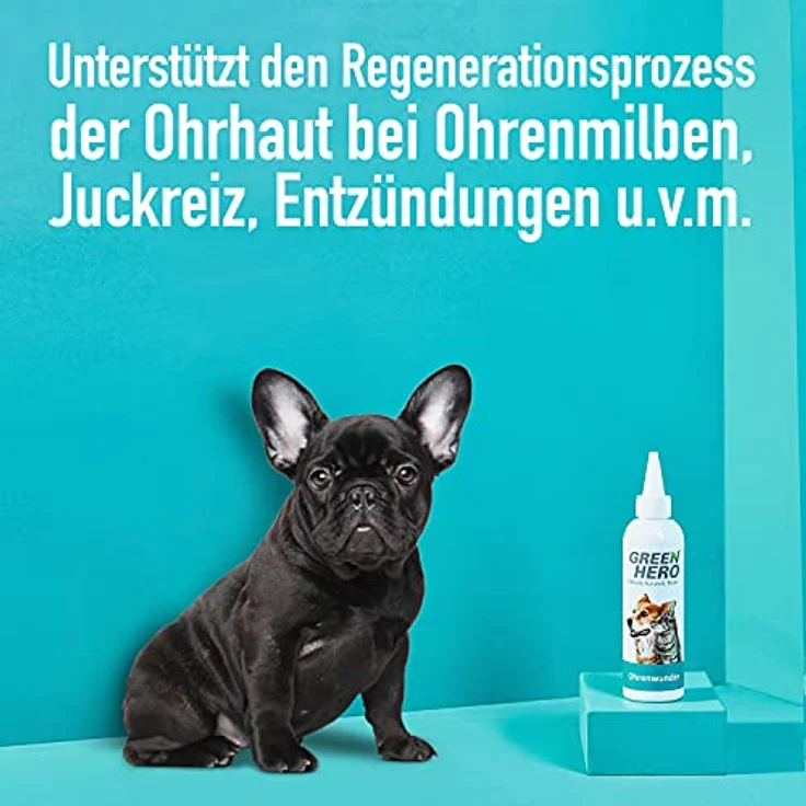Green Hero Ohrenwunder pflegt das Ohr und unterstützt den Regenerationsprozess bei Ohrmilben Juckreiz Entzündungen Infektionen Läusen für Hund und Katze 200ml – Bild 4
