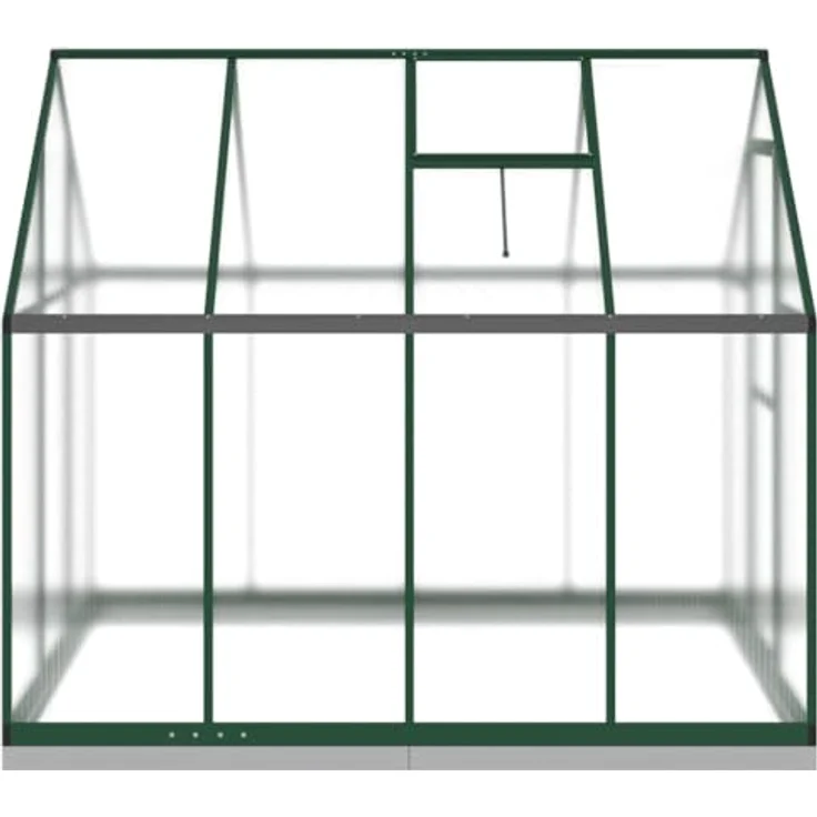 vidaXL Gewächshaus mit Fundamentrahmen Grün 224x169x202 cm Aluminimum, UV-beständige Platten, Lüftungsfenster, begehbar – Bild 4