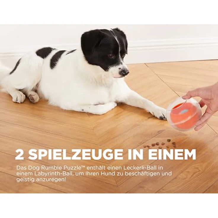 Outward Hound Nina Ottosson Dog Rumble Puzzle - Interaktives Intelligenzspielzeug - Spielball für Hunde mit Leckerli-Labyrinth, blau – Bild 2