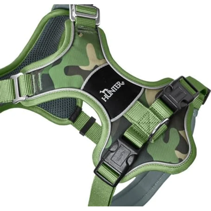 HUNTER Geschirr Divo Up Camouflage grün L, ergonomisch und stark reflektierend – Bild 3