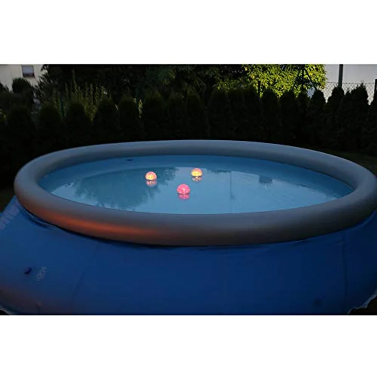 SUMMER FUN Pool-Lampe Solarkugellicht 3er Set, wasserdicht und schwimmfähig mit Multicolor LED und Tag-/Nachtsensor – Bild 3