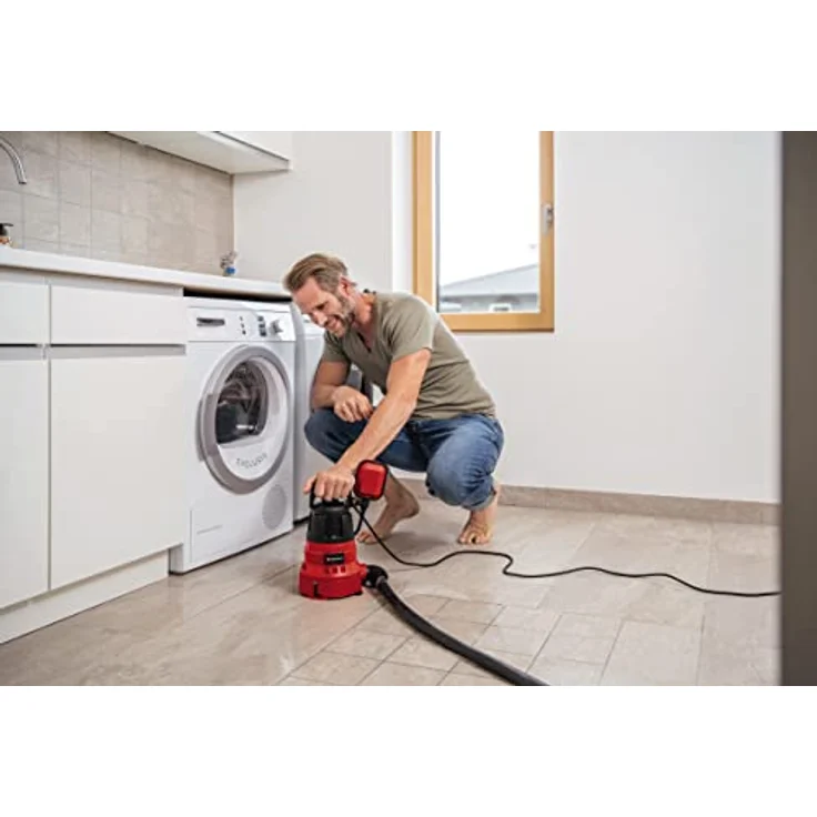 Einhell Schmutzwasserpumpe GC-DP 7035 LL, 700W, flachabsaugend bis 1 mm, Fördermenge 16.000 L/h, 0,8 bar, Eintauchtiefe 7 m, verstellbar für Schmutz- & Klarwasser, schlagzähes Kunststoffgehäuse – Bild 3