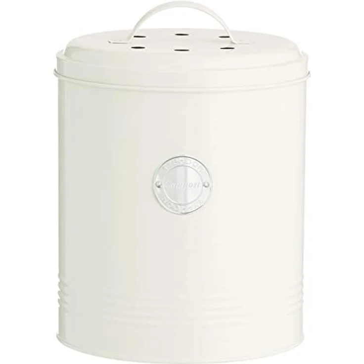 Typhoon Living - Kompostbehälter, pastellcreme, 2,5 Liter, 17,5 x 17,5 x 20 cm – Bild 1