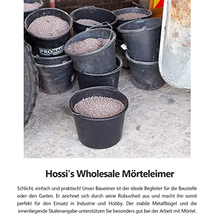 5 Stk. 12 Liter Baueimer Mörteleimer Putzeimer Maurereimer Eimer - 5 Baueimer - Preisvergleich – Bild 6