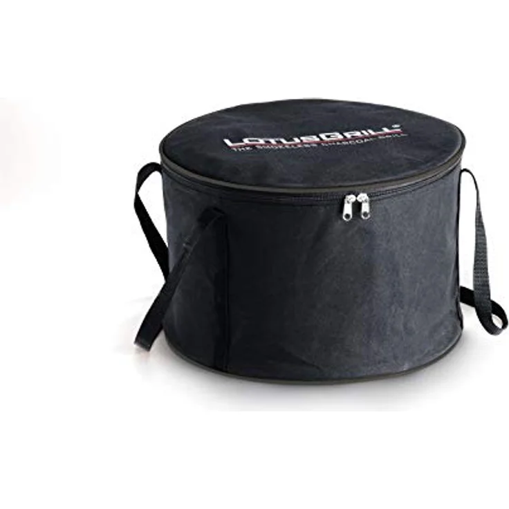 LotusGrill Starter-Set Classic 1x Grill Tiefblau mit USB-Anschluß, 1x Buchenholzkohle 2,5 kg, 1x Brennpaste 200ml, 1x Zange (Farbe nach Vorrat), 1x Transport-Tragetasche - der raucharme Holzkohlegrill – Bild 4