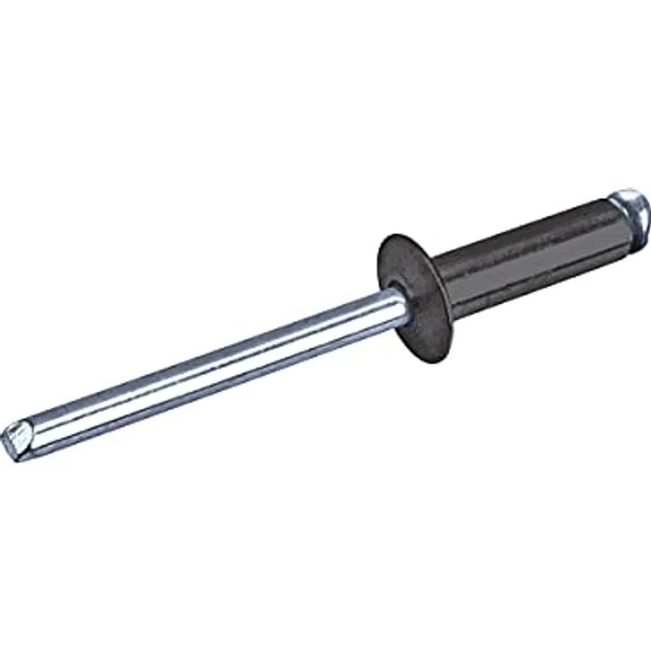 GOEBEL® - Blindnieten Aluminium/Stahl 4,8 x 12,0 mm, Flachkopf ISO15977, schwarz, 500 Stück - Popnieten RAINBOW STANDARD