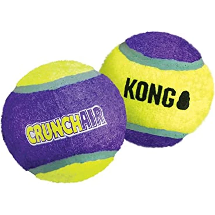 KONG CrunchAir Ball M, Tierspielzeug mit knackendem Geräusch, 3er Pack, weich für die Zähne – Bild 1