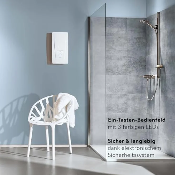 CLAGE DLX21 Next, elektronisch geregelter Durchlauferhitzer mit 21 kW, Temperaturwahl 35/45/55°C, energiesparend, VDE-GS geprüft, Bad-/Gruppenversorgung – Bild 2