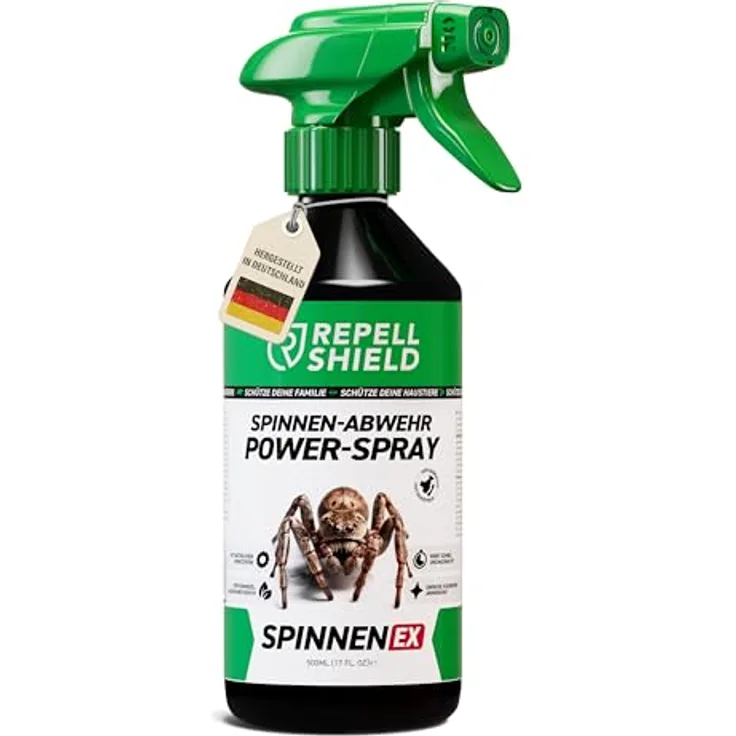 RepellShield® Spinnenspray mit Geraniol, 500 ml, natürliche Spinnenabwehr für Innen- & Außenanwendung, hergestellt in Deutschland