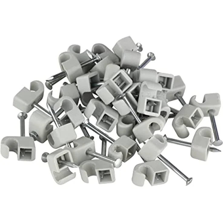 REV 0518094555 Expressschellen, 300 St. Nagelschellen - Kabelschellen, 4-7mm, grau – Bild 1