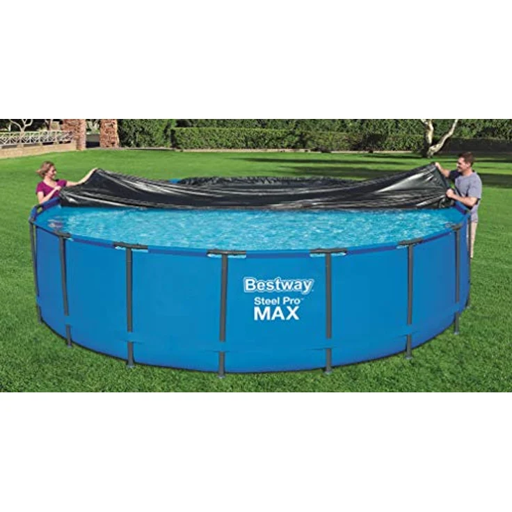Bestway Flowclear PVC-Abdeckplane D:555 cm, grau, für Steel Pro MAX Pool und Power Steel Pool D: 549 cm – Bild 4