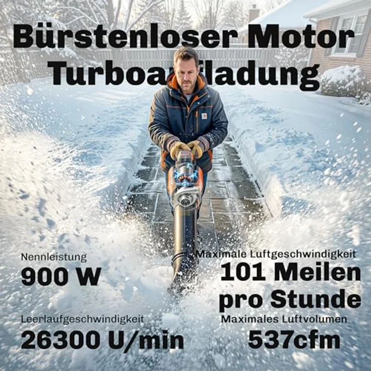 Outsunny Akku-Laubsauger 20V Kabellos mit Bürstenlosem Motor, 2x4.0Ah Akku & Ladegerät, Orange-Schwarz – Bild 3