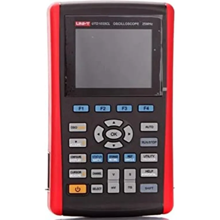 UNI-T UTD1025CL Tragbar Digitales Speicheroszilloskop 25MHz, 1 Kanal, 200 Msa/s, 2 in 1 Oszilloskop & Multimeter mit 3,5 Zoll TFL LCD
