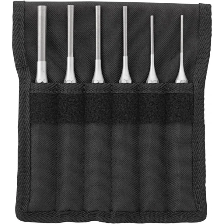 Stahlwille 6-teiliger Splinttreiber-Satz 96700703, aus chromlegiertem Stahl, silber lackiert, inklusive robuster Textiltasche mit Klettverschluss