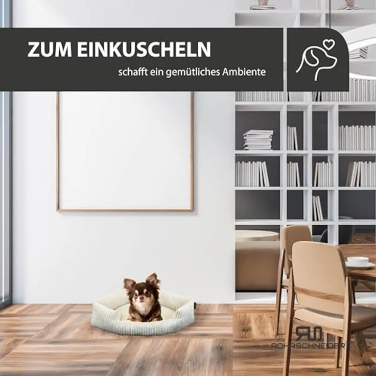 Rohrschneider® XXL Eck-Hundebett für große Hunde | Weiche Hundedecke für Ecke aus Cord | Großes Hundebett für große Hunde oder 2 Hunde| Hundekissen Cord in grossen Größen (1 45x63cm) – Bild 5
