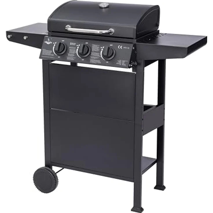 El Fuego Gasgrill "San Jose 3 Brenner" | Grillrost aus Gusseisen | mit Thermometer und großen Seitenablagen | BBQ Grill | AY0205 – Bild 2