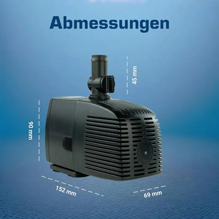 KERRY Teichpumpe 12 V – 1.500 L/H | 25 Watt | 10m Kabel | 2,5m Förderhöhe | Wasserpumpe | Aquariumpumpe | Wasserspielpumpe | Brunnenpumpe | Springbrunnen-Pumpe | – Bild 7