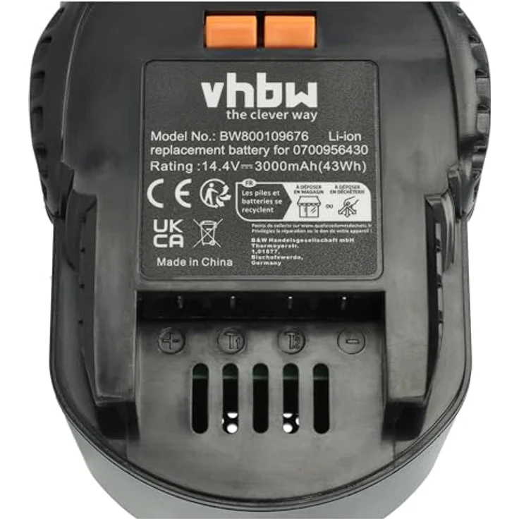 vhbw 2x Akku für AEG BSB 14 C, BSB 14 STX, BSB 14G, 3000 mAh, Li-Ion, 14,4 V, schwarz – Bild 5