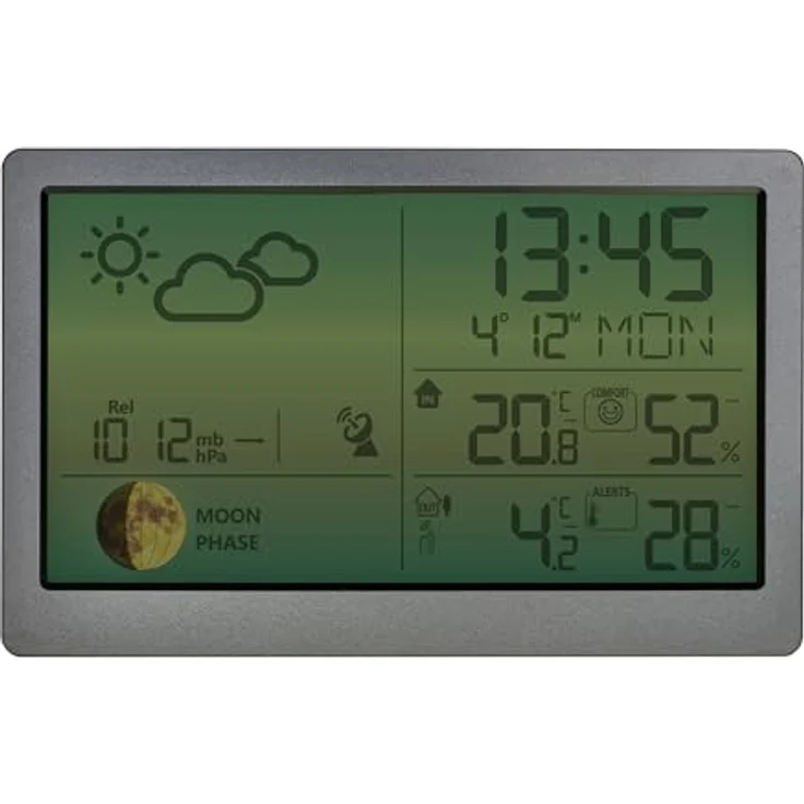 TFA D3080 Funkwetterstation, Wetterstation mit präziser Wettervorhersage, Silber – Bild 5