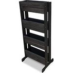 GartenDepot24 stabiles Frühbeet Vertikalbeet Kräuterbeet Hochbeet Trennwand aus Holz mit 4 Kunststoffkästen - B54 x T40/20 x H125 cm schwarz