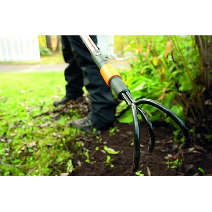 Fiskars Grubber, Gerätekopf, Länge: 33 cm, Breite: 9 cm, Karbonstahl-Zinken, Schwarz-Orange, QuikFit, 1000685 – Bild 3