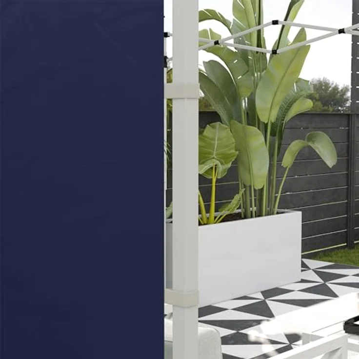 Outsunny Pavillonseitenteil, 2er Set Seitenwände mit Fenster und Tür, 295x195 cm, passend für 3x3m und 3x6m Pavillons, Oxford, Blau – Bild 9