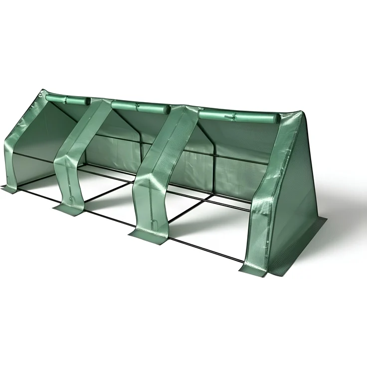 AWTOOLS Folientunnel Mini-Gewächshaus 295x95x95cm, transparenter PE-Kunststoff mit wetterbeständiger Metallkonstruktion