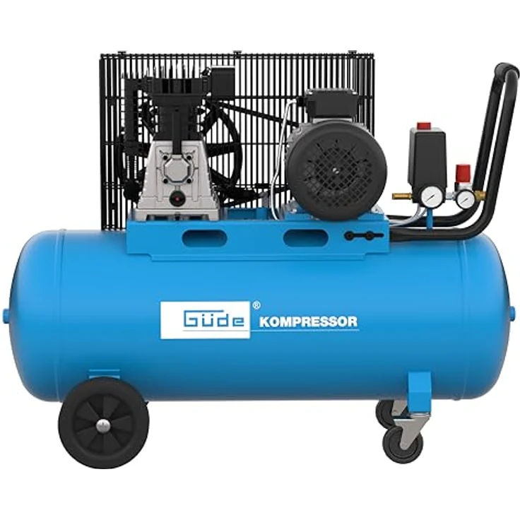 Güde Profi Kompressor 580/10/100 H 400V 100l 10bar 3000W 580l 2 Zylinder, luftstarker Kompressor mit 480 l/min Ansaugleistung, 8-10 bar Druckbereich, blau – Bild 9