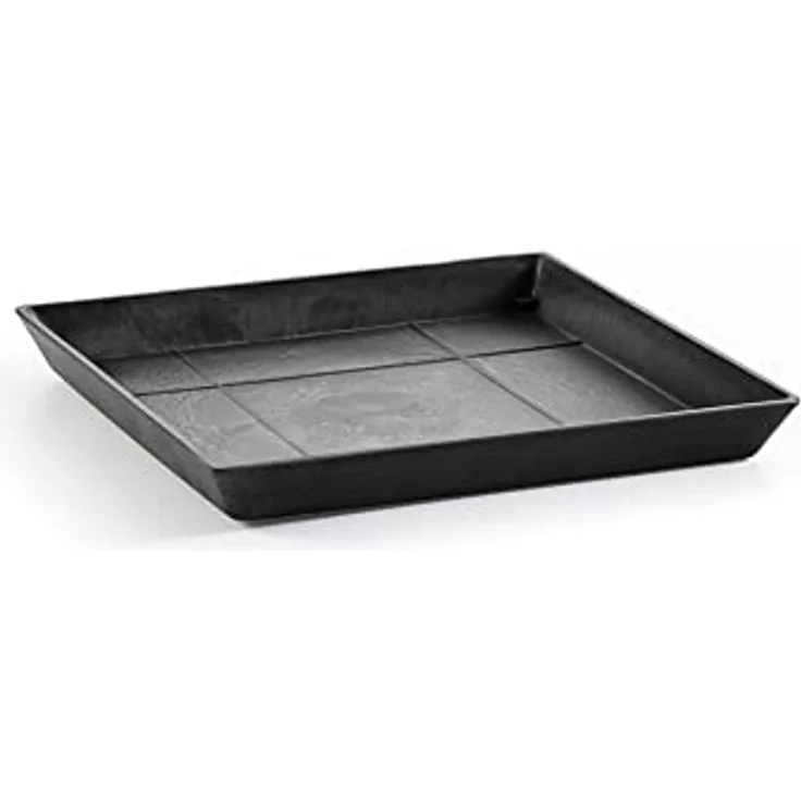 ECOPOTS Blumentopfuntersetzer SQUARE SAUCER Dark Grey, bruchsicher und UV-beständig, BxTxH: 35,5x35,5x3,5 cm