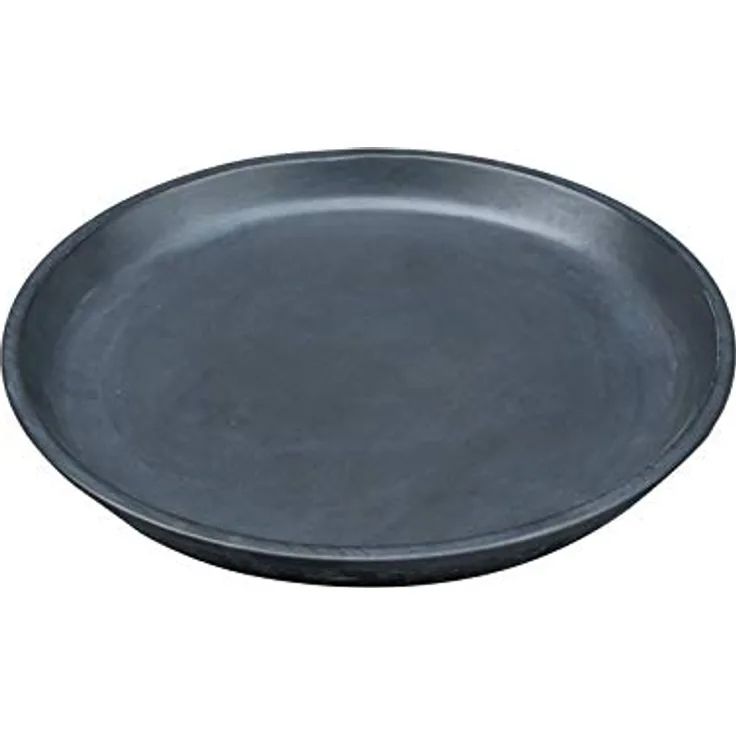 Teramico Vogeltränke/Teller für Pflanzgefäße, frostfester Untersetzer aus glasiertem Steinzeug, 32 cm, Anthrazit, handgefertigt, perfekte Drainage