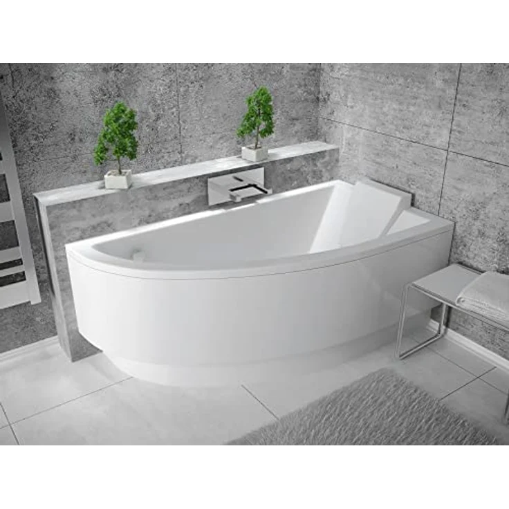 KOLMAN Badewanne Eckbadewanne Praktika 150x70 Rechts mit Acrylschürze - Ablaufgarnitur VIEGA & Füße – Bild 2