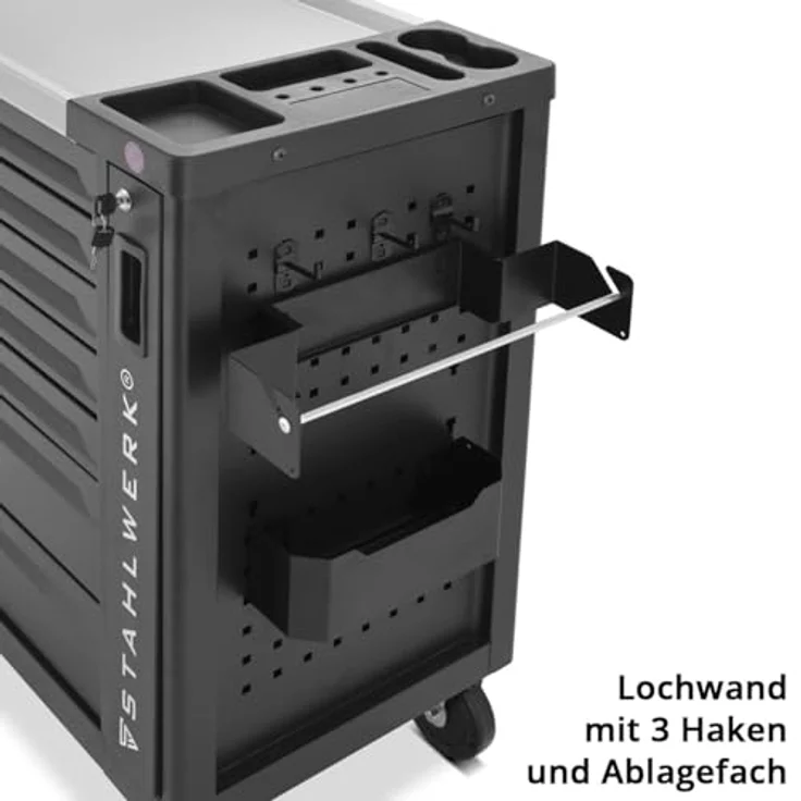 STAHLWERK Werkzeugwagen Werkstattwagen EAGLE, Montagewagen mit 7 Schubladen und Papierrollenhalter, blau – Bild 8