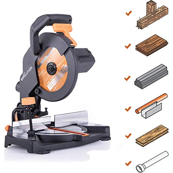 Evolution Power Tools - R210CMS Mehrzweck-Gehrungssäge, 210 mm (230 V) – Bild 3