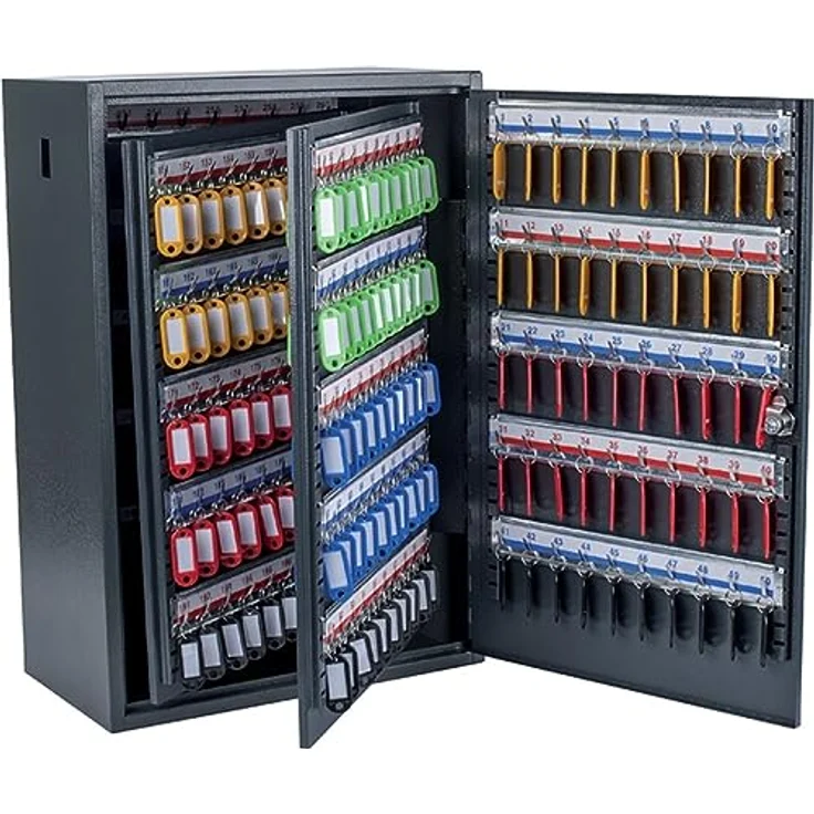 Pavo 8047239 Deluxe Schlüssel-Kasten-Schrank-Tresor, 300 Haken mit seitlichem Schlüsseleinwurf, dunkelgrau – Bild 2